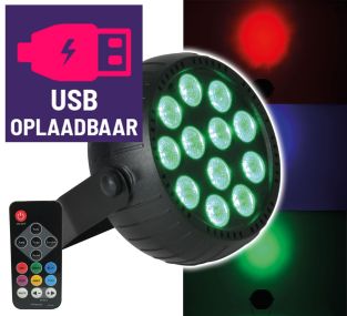 Qtx USB Oplaadbare 18W mini LED par spot