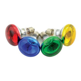 Kolorowe lampy reflektorowe QTX E27 w 4 kolorach