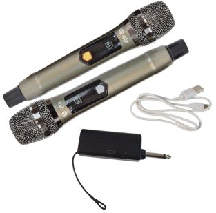 QTX J-Mic UHF draadloze microfoonset met 2 x handzenders en enkele plug-in ontvanger