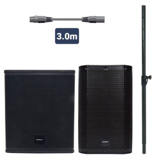 Zestaw Citronic MonoSound CS1215A z 15-calowym subwooferem i 12-calowym głośnikiem górnym
