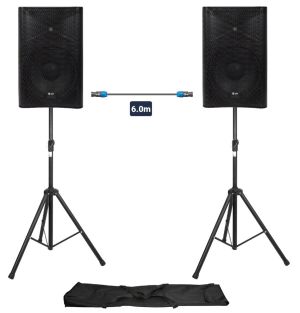 Qtx Quest kompletny zestaw głośników aktywnych 800W z podstawkami