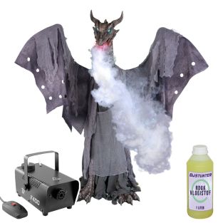 Dekoracja halloweenowa smok 187 cm ze światłem, dźwiękiem i ruchem