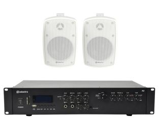 Zestaw głośników wewnętrznych/zewnętrznych Adastra 1 + wzmacniacz A2 BT USB/SD 400W