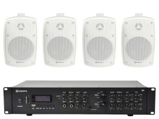 Zestaw głośników wewnętrznych/zewnętrznych Adastra 3 + wzmacniacz A4 BT USB/SD 800W