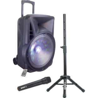 BOOST-MOBILE15-SET 15 Inch Speaker met statief en microfoon