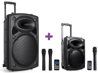 Głośnik Bluetooth Qtx QR15PABT + QR8PABT z radiem USB/SD/VHF FM