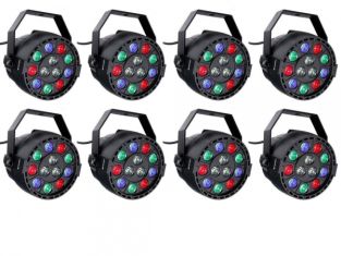 Ibiza Light 8x 12W RGBW LED PAR spoty 3 w 1 efekt mycia DMX