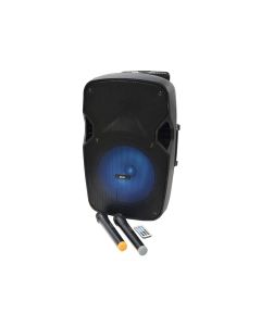 Mobilny głośnik Bluetooth QTX PAL15 z 2 mikrofonami bezprzewodowymi