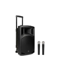 Głośnik mobilny Bluetooth QTX QX15PA-plus z baterią, na kółkach, z radiem USB/SD/FM i 800 W
