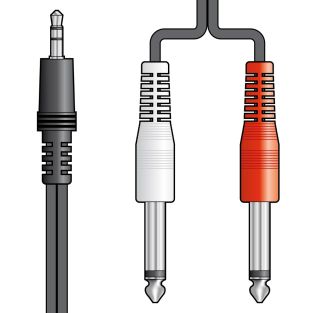 Kabel KosmitMusic z wtykiem stereo 3,5 mm i 2 wtykami mono 6,3 mm