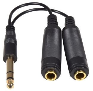 Kabel stereo do słuchawek/rozdzielacza audio 6,3 mm 0,2 m