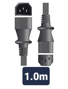 Przewód zasilający przedłużacz wtyk IEC - przyłącze IEC 1 metr