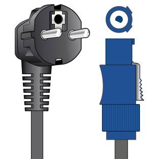 Kabel zasilający Citronic Powercon do dźwięku i światła 1,5 metra