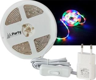 Taśma LED Party Light PARTY-STRIP300RGB z diodami LED w kolorze czerwonym, żółtym i zielonym