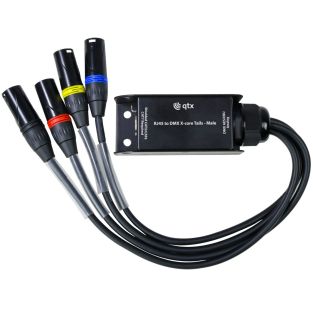 Złącza QTX RJ45 do 4 męskich złączy DMX