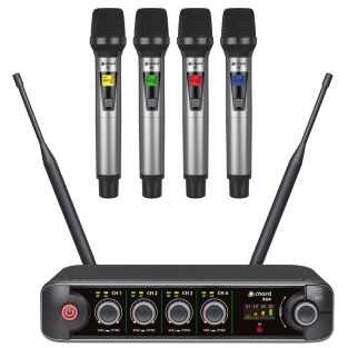 System mikrofonowy Chord XU4-H z 4 bezprzewodowymi mikrofonami ręcznymi