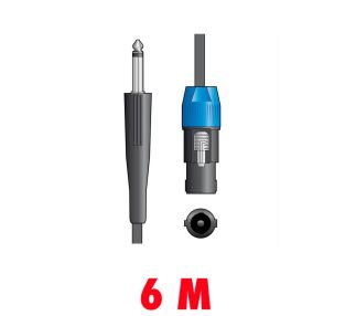 Kabel głośnikowy Speakon - Jack 6,3 mm 6 metrów