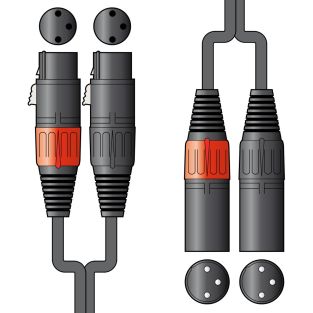 DJ Stuinter Professional 2x XLRF - 2x XLRM kabel