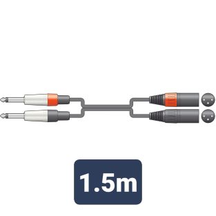 Kabel audio Citronic 2x 6.3 mono jack - 2x XLR męski