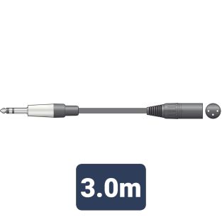 Profesjonalny zbalansowany kabel XLRM - Jack męski 3,0 m