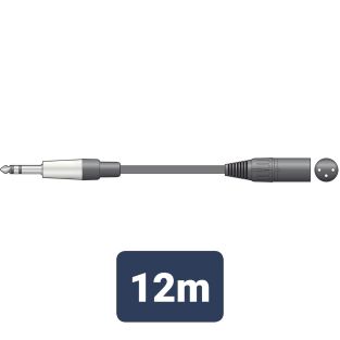 Profesjonalny zbalansowany kabel XLRF - Jack męski 12,0 m