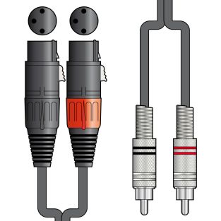 Kabel audio KosmitMusic 2 x XLR żeński - 2 x RCA różnej długości
