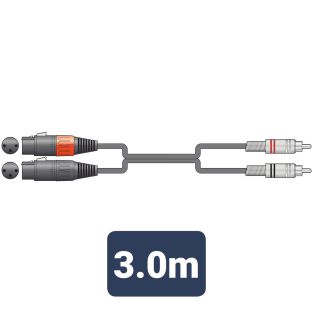 Kabel audio Red Sound XF300 2 x XLR żeński - 2 x RCA 3m