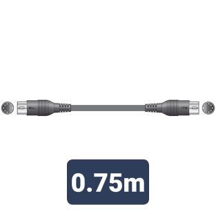 Kabel MIDI 5-pinowy wtyk DIN z obu stron 0,75m