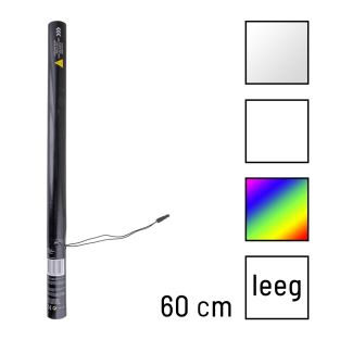 Elektryczna armatka konfetti o średnicy 60 cm z efektem scenicznym, wielokolorowa, biała, srebrna lub pusta