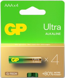 Baterie alkaliczne GP Ultra AAA 1,5 V, zestaw 4 szt.