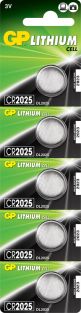 Zestaw 5 baterii guzikowych litowych GP CR2025