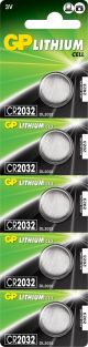 Zestaw 5 baterii guzikowych litowych GP CR2032