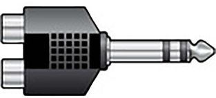 Wtyczka jack stereo KosmitMusic 6,3 mm na 2 x RCA