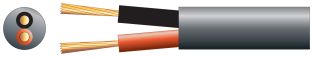 Kabel głośnikowy Mercury Extra Strong 100 V, podwójnie izolowany, czarny, 25 m