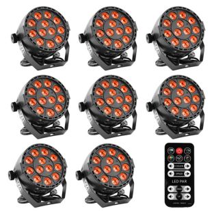 Zestaw reflektorów LED Par BoomTone DJ PartyPAR 123 36W RGB 3 w 1, 8 sztuk