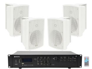 Zestaw głośników wewnętrznych/zewnętrznych Adastra 2 + wzmacniacz A2 BT USB/SD 400W