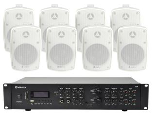 Zestaw głośników wewnętrznych/zewnętrznych Adastra 4 + wzmacniacz A4 BT USB/SD 800W