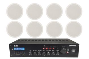 Głośniki Adastra Shop 8 wbudowane + wzmacniacz 100 V Bluetooth 120 W