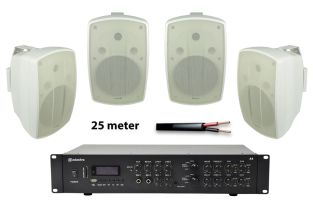 Zestaw Adastra Terrace 4x głośnik BH8 + wzmacniacz A4 + kabel 25m