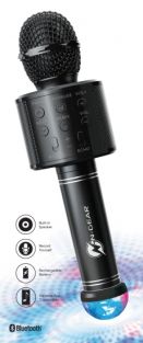 Mikrofon do karaoke i śpiewu N-GEAR z oświetleniem dyskotekowym, BT/microSD/USB