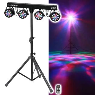Kompletny system oświetlenia LED baru imprezowego N-Gear PB-FIVE 4 punkty LED RGB + 1 lampa błyskowa UV
