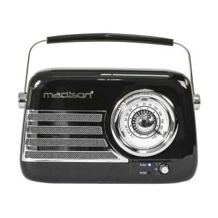 Radio retro vintage Madison FREESOUND-VR40B w kolorze czarnym z Bluetooth i USB
