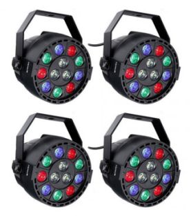 Ibiza Light 4x 12W RGBW LED PAR spoty 3 w 1 efekt mycia DMX