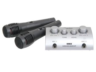 Av:link KMIX mikser mikrofonowy do karaoke z echem dla 2 mikrofonów