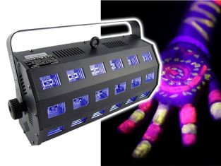 Ibiza LED-STUV24 2 w 1 światło czarne UV, biała dioda LED i stroboskop DMX