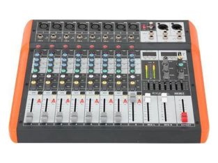 Ibiza Sound MX802 8-kanałowa konsola mikserska sceniczna do studia, USB i Bluetooth