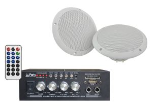 Zestaw głośników sufitowych z baldachimem, w tym wzmacniacz Bluetooth 2x 15 W