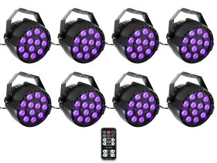 Ibiza Light 8x 36W RGB LED PAR spoty 3 w 1 efekt mycia DMX