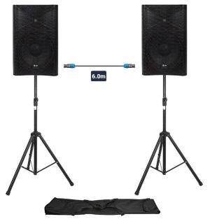 Qtx Quest 15 kompletny zestaw głośników aktywnych 880W z podstawkami