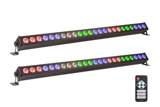 Zestaw 2 listew LED Ibiza LEDBAR24-RC RGBW sterowanych DMX 24x4W